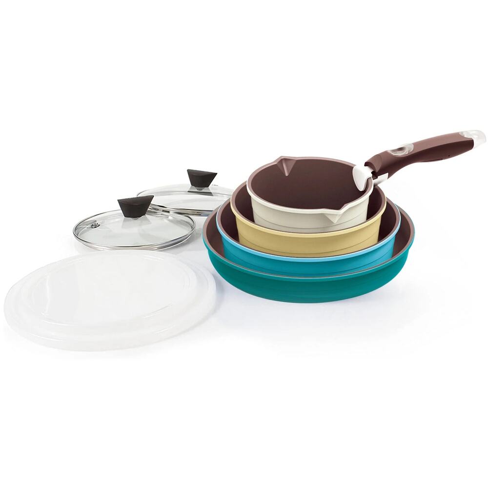 Midas Multi Color 9pc Set, Detachable Handle(Misty Forest) NWT